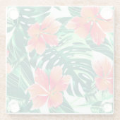 Tropenorangefarbener Hibiskus Glasuntersetzer (Rückseite)