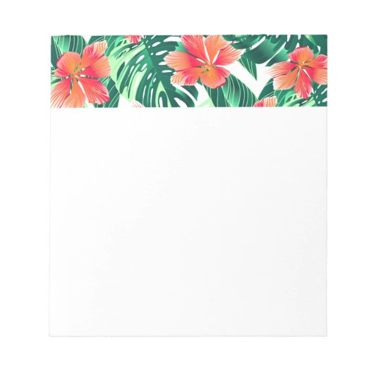 Tropenorangefarbener Hibiskus Notizblock (Vorderseite)