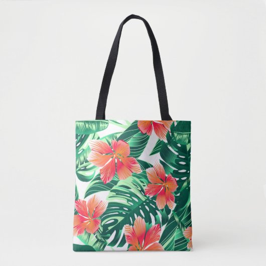 Tropenorangefarbener Hibiskus Tasche (Vorderseite)