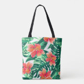 Tropenorangefarbener Hibiskus Tasche (Rückseite)