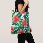 Tropenorangefarbener Hibiskus Tasche (Von Nahem)