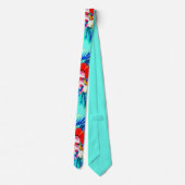 Tropenorchideenblatt Hawaiianisches Blumenblatt aq Krawatte (Rückseite)