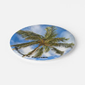 Tropenpalme Pappteller (Schrägansicht)