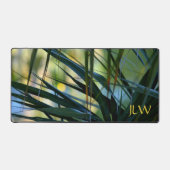 Tropenpalmen Grün Gelb Blauer Naturschutz Schreibtischunterlage (Vorderseite)