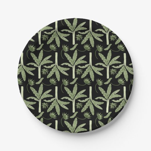 Tropenpalmen nahtlos pappteller (Vorderseite)