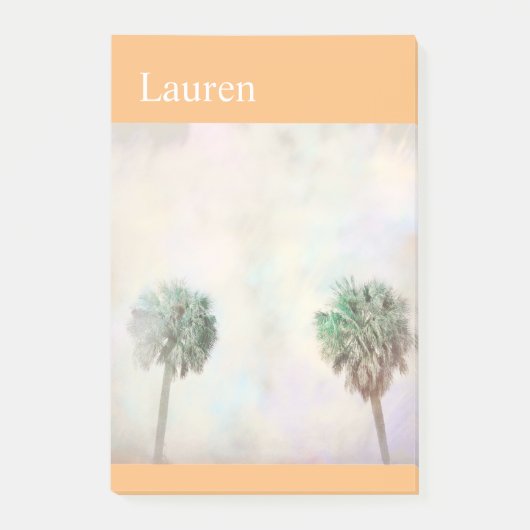Tropenpalmen Naturkunst personalisiert Post-it Klebezettel (Vorderseite)