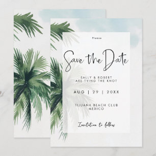 Tropenpalmen Save the Date Karte