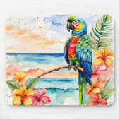 Tropenpapagei mit Blume Mousepad (Vorne)