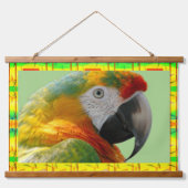 Tropenpapagei Wandteppich Mit Holzrahmen (Vorne)