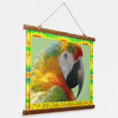 Tropenpapagei Wandteppich Mit Holzrahmen (Gewinkelt)