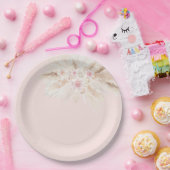 Tropenpapiere mit rosa Teller (Party)