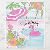 Tropenpool Weinetikett (Einzelnes Label)