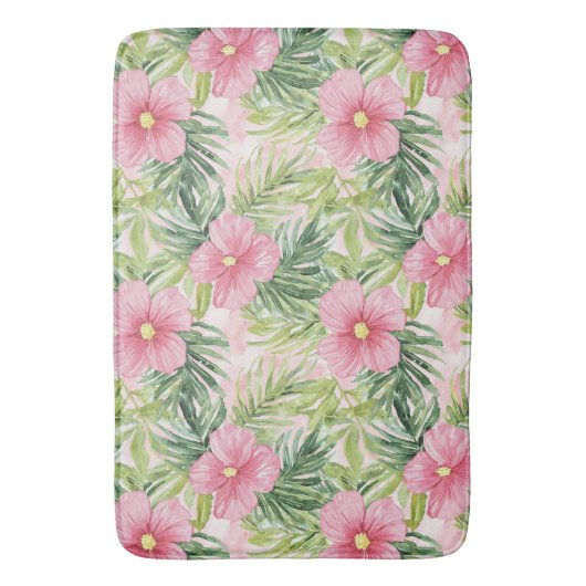 Tropenrosa Blume Badematte (Vorderseite Vertikal)