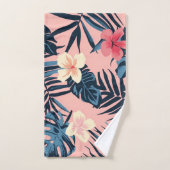 Tropenrosa Blume Badhandtuch Set (Handtuch)