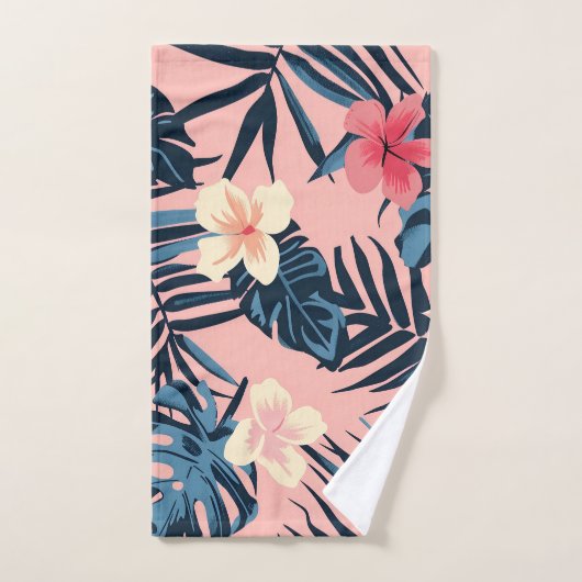Tropenrosa Blume Badhandtuch Set (Handtuch)