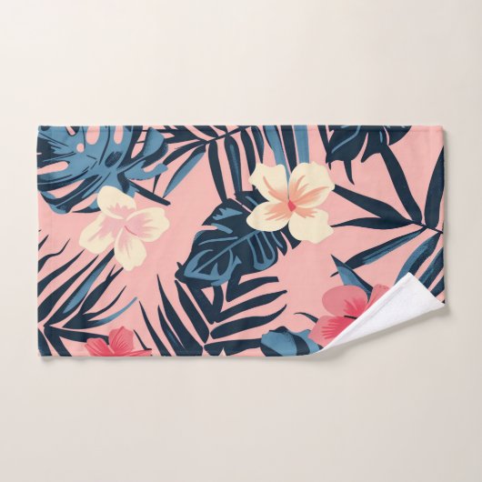 Tropenrosa Blume Badhandtuch Set (Handtuch)