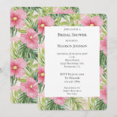 Tropenrosa Blume Brautparty Einladung (Vorne/Hinten)