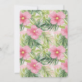 Tropenrosa Blume Brautparty Einladung (Rückseite)