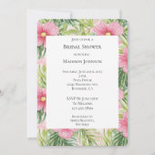 Tropenrosa Blume Brautparty Einladung (Vorderseite)