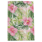 Tropenrosa Blume Brautparty Mittlere Geschenktüte (Vorderseite)