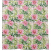 Tropenrosa Blume Duschvorhang (Vorderseite)