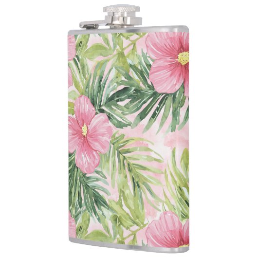 Tropenrosa Blume Flachmann (Links)