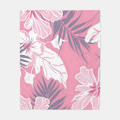 Tropenrosa Blume Fleecedecke (Vorderseite)