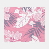 Tropenrosa Blume Fleecedecke (Vorderseite (Horizontal))