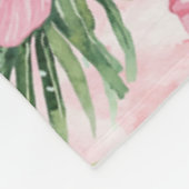 Tropenrosa Blume Fleecedecke (Ecke)