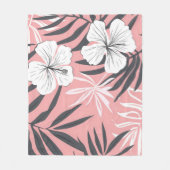 Tropenrosa Blume Fleecedecke (Vorderseite)