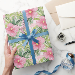 Tropenrosa Blume Geschenkpapier