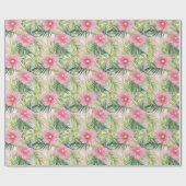 Tropenrosa Blume Geschenkpapier (Flach)
