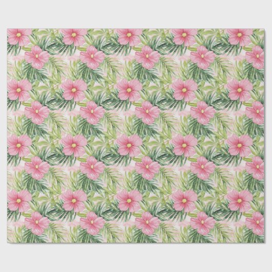Tropenrosa Blume Geschenkpapier (Flach)
