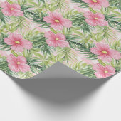 Tropenrosa Blume Geschenkpapier (Ecke)