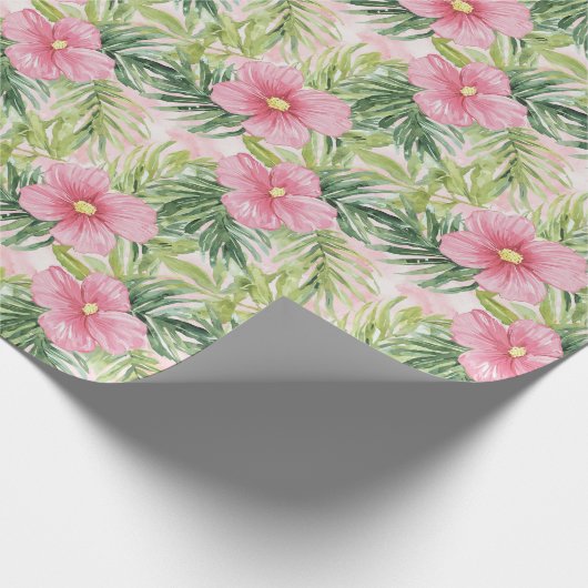 Tropenrosa Blume Geschenkpapier (Ecke)
