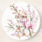 Tropenrosa Blume Getränkeuntersetzer (Vorne)