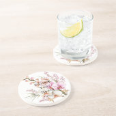 Tropenrosa Blume Getränkeuntersetzer (Seite)