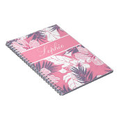 Tropenrosa Blume Hibiskus Personalisiert Notizblock (Rechte Seite)