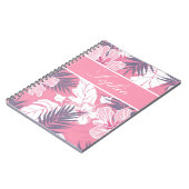 Tropenrosa Blume Hibiskus Personalisiert Notizblock (Linke Seite)