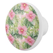 Tropenrosa Blume Keramikknauf (Rechts)