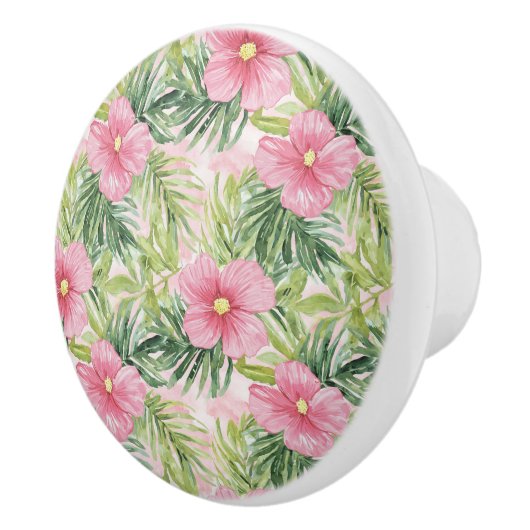 Tropenrosa Blume Keramikknauf (Rechts)
