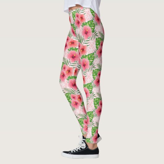 Tropenrosa Blume Leggings (Links)