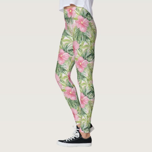 Tropenrosa Blume Leggings (Links)