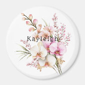 Tropenrosa Blume Magnet (Vorne)