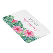 Tropenrosa Blume Save the Date Magnet (Rechte Seite)