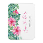 Tropenrosa Blume Save the Date Magnet (Vertikal)