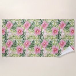 Tropenrosa Blume Strandtuch