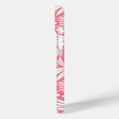 Tropenrosa Blumenmuster Diamond Monogram Case-Mate iPhone Hülle (Rückseite / Links)