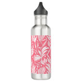 Tropenrosa Blumenmuster Diamond Monogram Edelstahlflasche (Links)