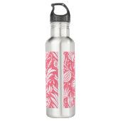 Tropenrosa Blumenmuster Diamond Monogram Edelstahlflasche (Rückseite)